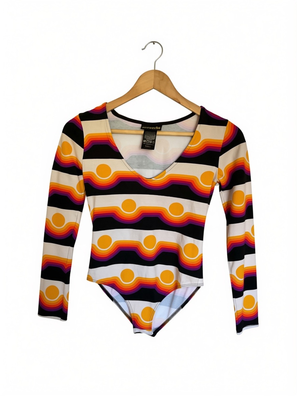 Nooworks Circa Multicolor Retro Long-Sleeve One-Piece Bodysuit
